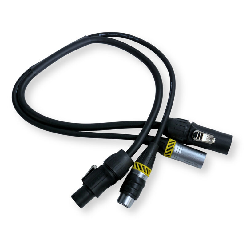 2x PD Connex CX13-0.50 Combi TR Power and 5-Pin DMX Cable – 0.5m