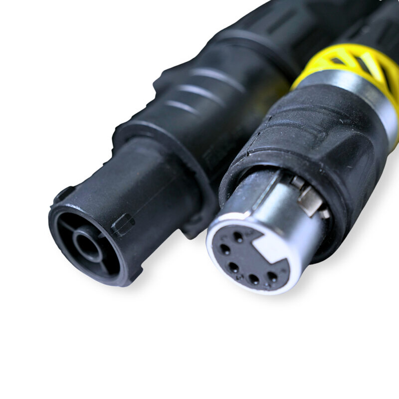2x PD Connex CX13-2 Combi Locking Power TR and 5-Pin DMX Cable – 2m