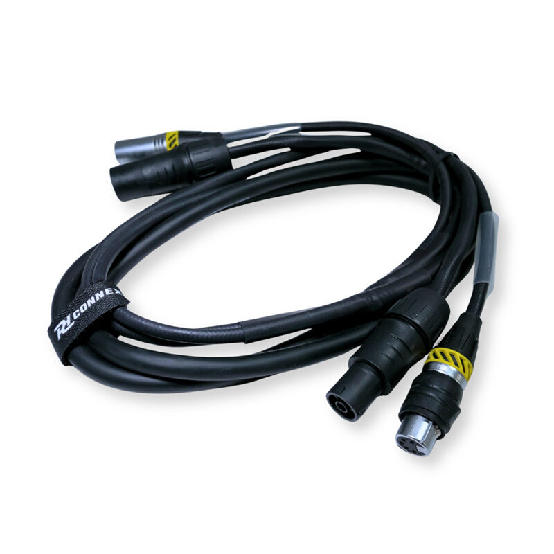 2x PD Connex CX13-2 Combi Locking Power TR and 5-Pin DMX Cable – 2m