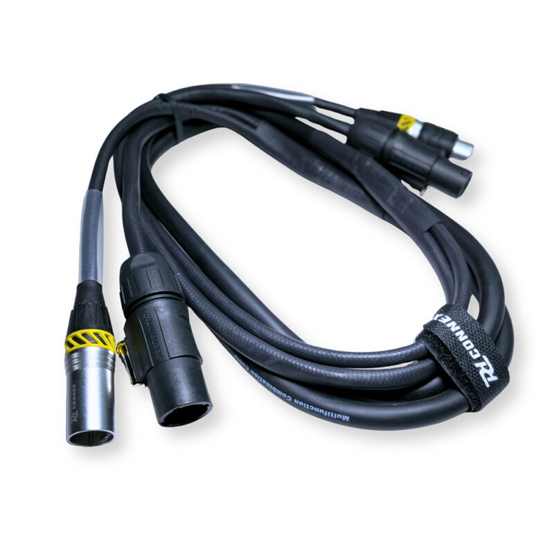 2x PD Connex CX13-2 Combi Locking Power TR and 5-Pin DMX Cable – 2m