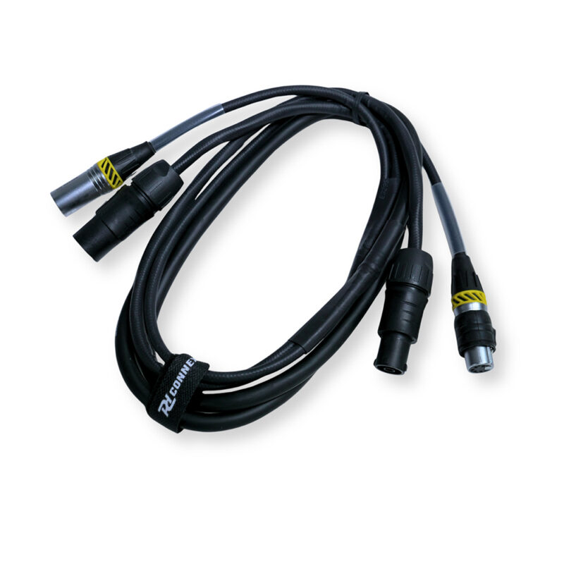 2x PD Connex CX13-2 Combi Locking Power TR and 5-Pin DMX Cable – 2m