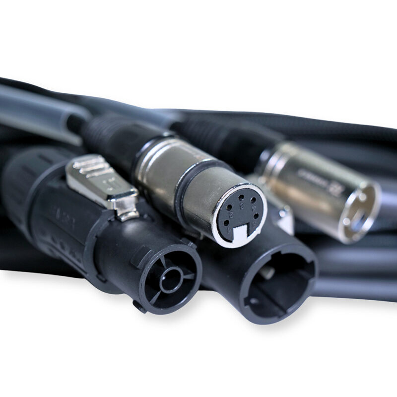 2x PD Connex CX13-5 Combi Locking Power TR and 5-Pin DMX Cable – 5m
