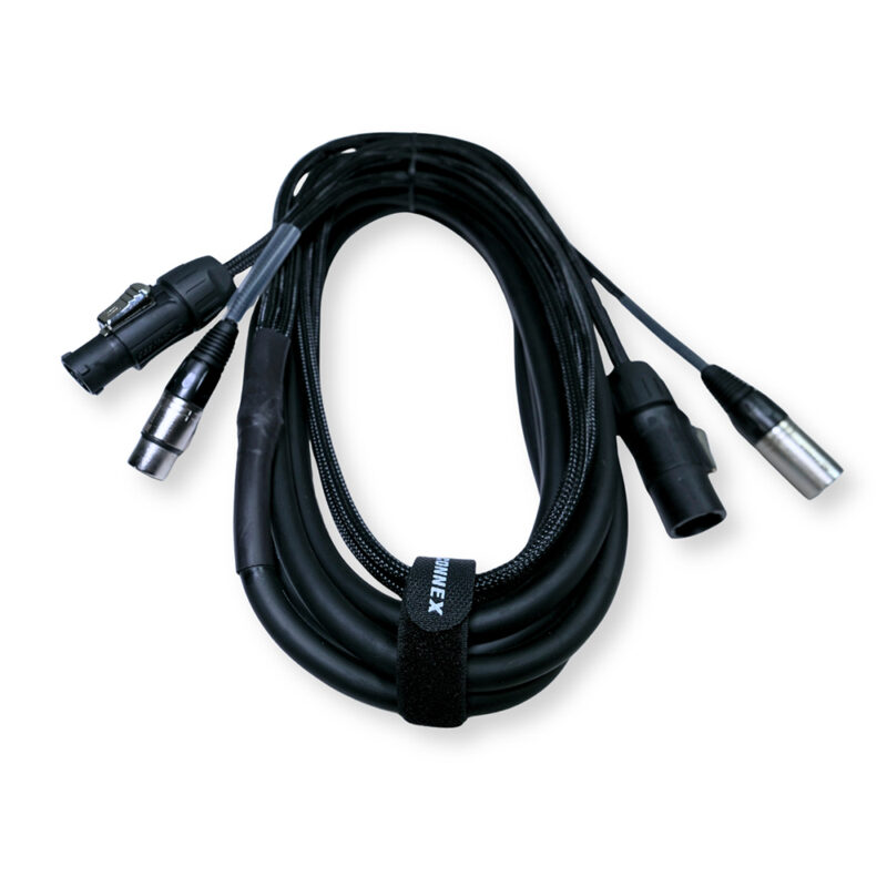 2x PD Connex CX13-5 Combi Locking Power TR and 5-Pin DMX Cable – 5m