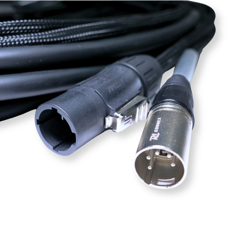 2x PD Connex CX13-5 Combi Locking Power TR and 5-Pin DMX Cable – 5m