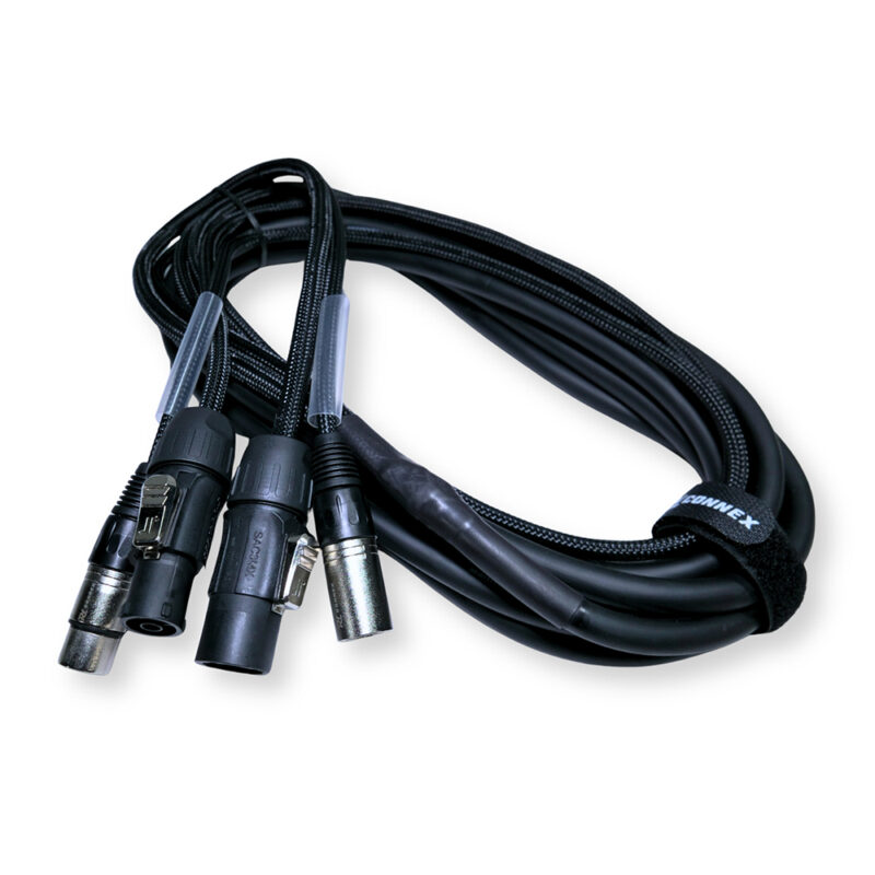 2x PD Connex CX13-5 Combi Locking Power TR and 5-Pin DMX Cable – 5m
