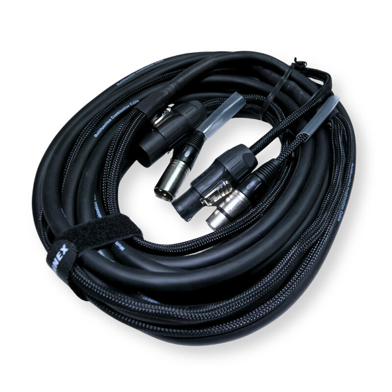 2x PD Connex CX13-10 Combi Locking Power TR and 5-Pin DMX Cable – 10m