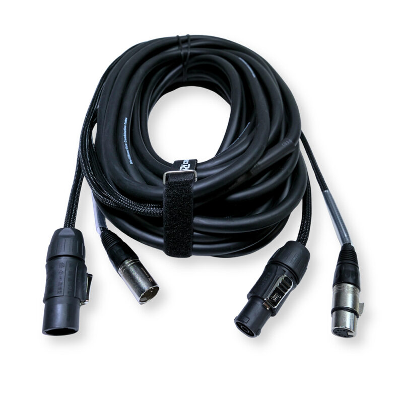 2x PD Connex CX13-15 Combi Locking Power TR and 5-Pin DMX Cable – 15m
