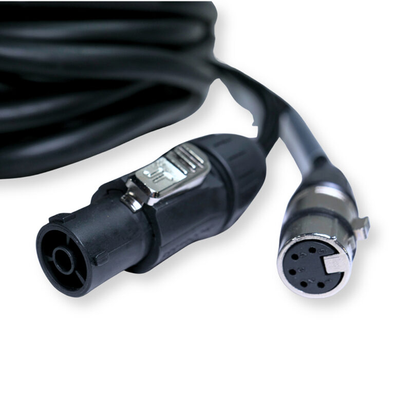 2x PD Connex CX13-15 Combi Locking Power TR and 5-Pin DMX Cable – 15m