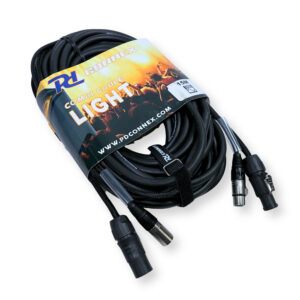 PD Connex CX13-15 Combi Locking Power TR and 5-Pin DMX Cable – 15m