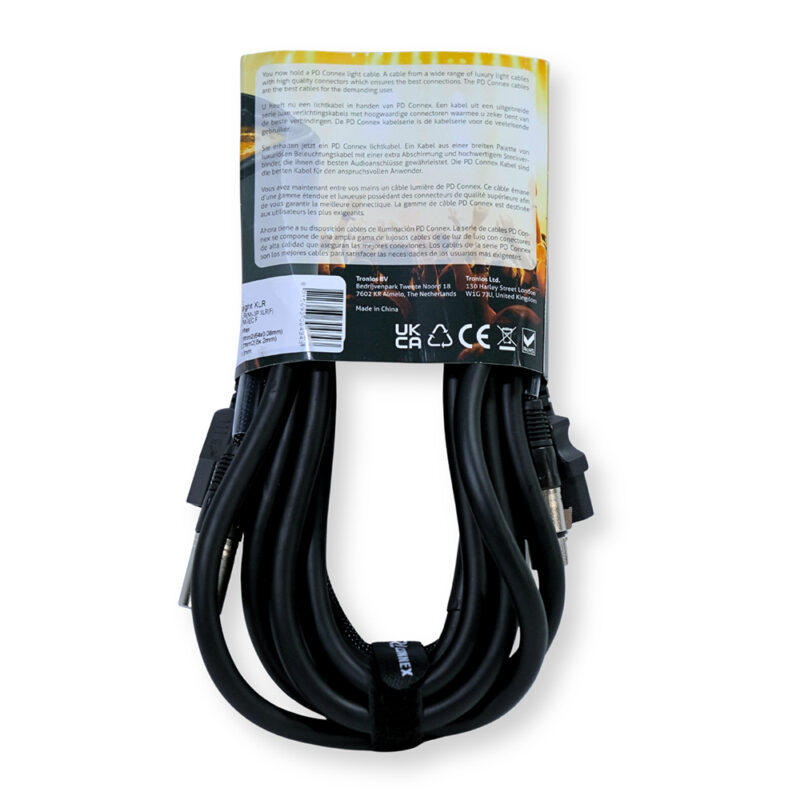 PD Connex CX09-5 Combi IEC Male/Female Power & 3-Pin DMX Cable – 5m