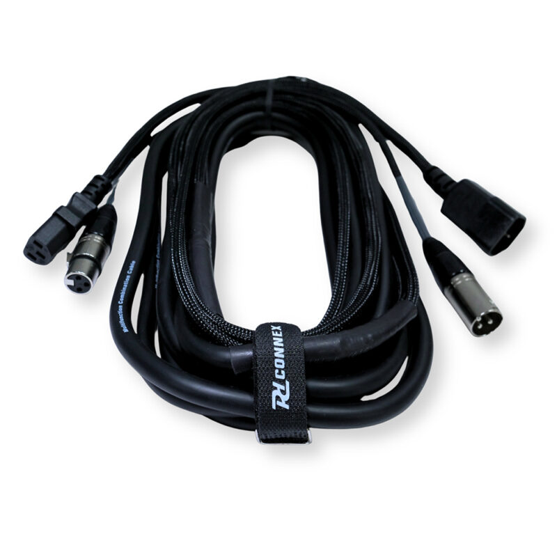 PD Connex CX09-5 Combi IEC Male/Female Power & 3-Pin DMX Cable – 5m