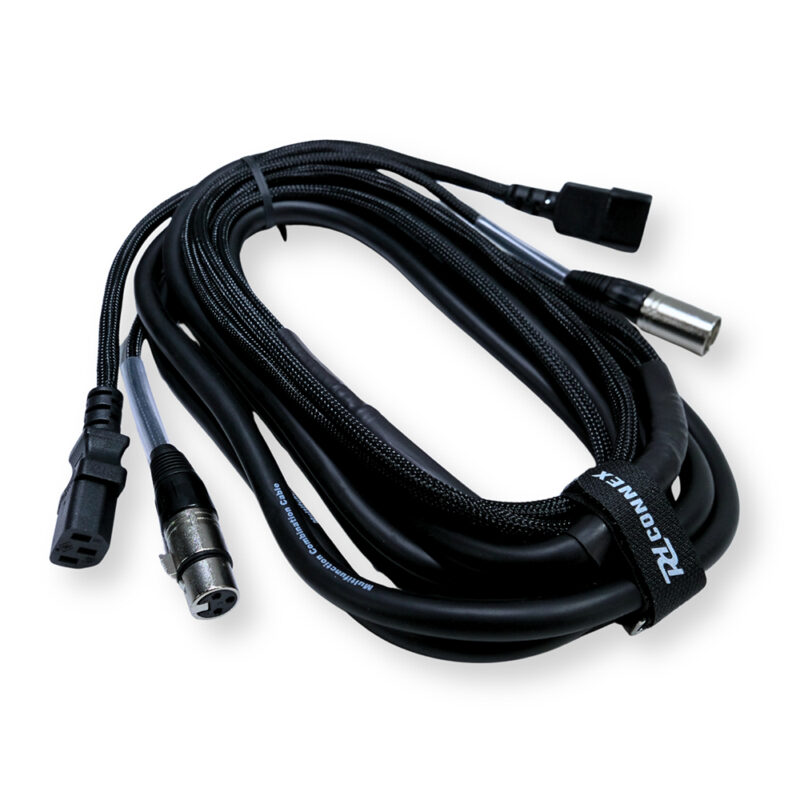 PD Connex CX09-5 Combi IEC Male/Female Power & 3-Pin DMX Cable – 5m