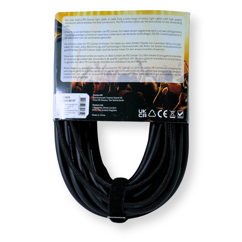 PD Connex CX09-10 Combi IEC Male/Female Power & 3-Pin DMX Cable – 10m