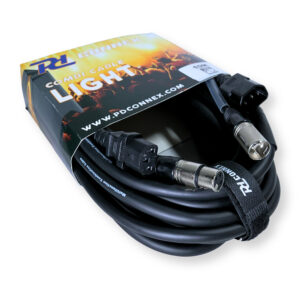 PD Connex CX09-15 Combi IEC Male/Female Power & 3-Pin DMX Cable – 15m