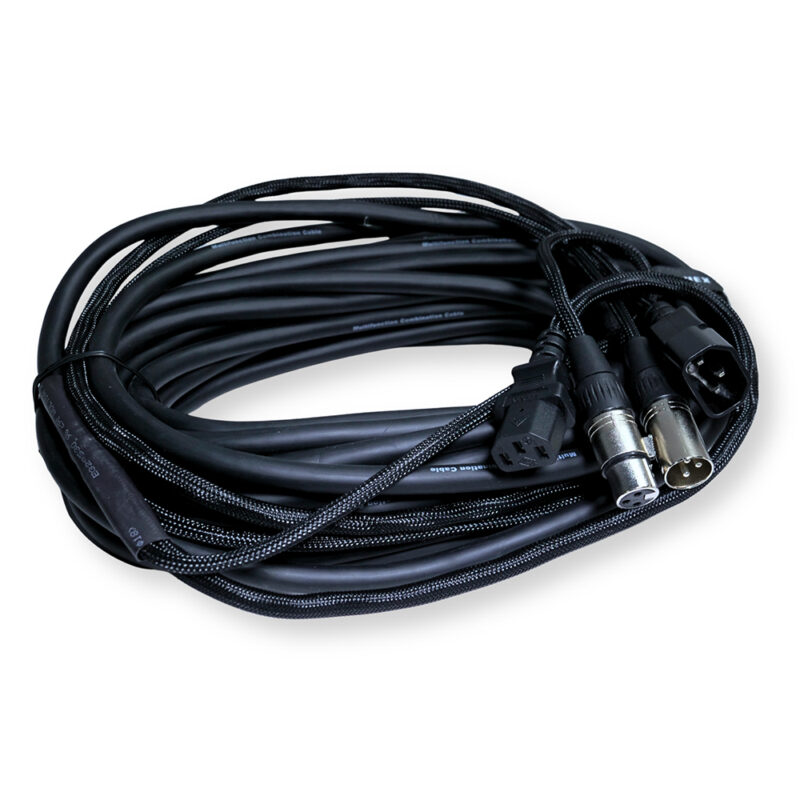 PD Connex CX09-15 Combi IEC Male/Female Power & 3-Pin DMX Cable – 15m