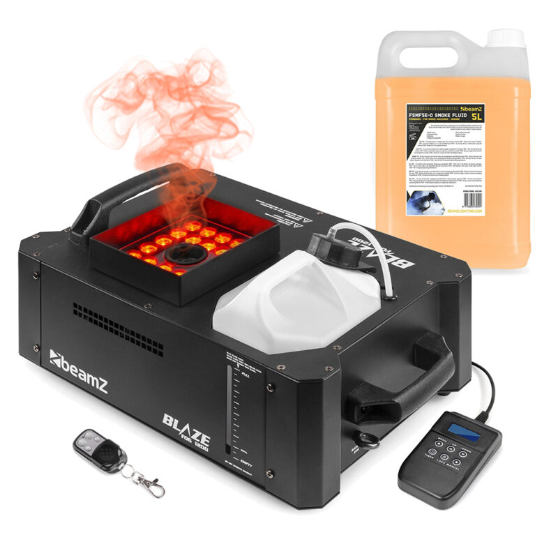 BeamZ BLAZE1200 1200W Vertical Smoke Machine 24x4W 4in1 LED & 5L Fluid BeamZ BLAZE1200 1200W Vertical Smoke Machine 24x4W 4in1 LED & 5L Fluid