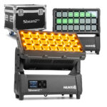 2x BeamZ Pro NUKE4 Motorised Strobe Beam Outdoor Light with Flightcase