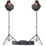 2x BeamZ Diviner10 DJ Beam Roller Barrel Scanner Effect Light + Stands