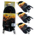 4x PD Connex CX100-20 3-Pin XLR DMX Lighting Cable – Male/Female 20m