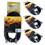 4x PD Connex CX100-12 3-Pin XLR DMX Lighting Cable – Male/Female 12m