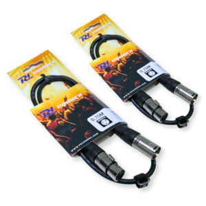 2x PD Connex CX100-0.7 3-Pin DMX Lighting Cable – Male/Female 0.75m