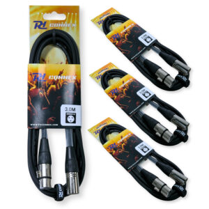 2x PD Connex CX100-1 3-Pin XLR DMX Lighting Cable – Male/Female 1.5m