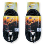 2x PD Connex CX102-20 5-Pin XLR DMX Lighting Cable – Male/Female 20m