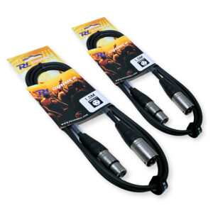 2x PD Connex CX100-1 3-Pin XLR DMX Lighting Cable – Male/Female 1.5m
