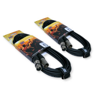 2x PD Connex CX100-6 3-Pin XLR DMX Lighting Cable – Male/Female 6m