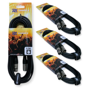 4x PD Connex CX100-6 3-Pin XLR DMX Lighting Cable – Male/Female 6m 4x PD Connex CX100-6 3-Pin XLR DMX Lighting Cable – Male/Female 6m