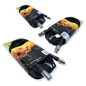 3x PD Connex CX100-20 3-Pin XLR DMX Lighting Cable – Male/Female 20m