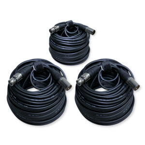 3x PD Connex CX100-25 3-Pin XLR DMX Lighting Cable – Male/Female 25m