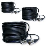 3x PD Connex CX100-30 3-Pin XLR DMX Lighting Cable – Male/Female 30m