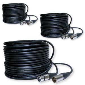 3x PD Connex CX100-30 3-Pin XLR DMX Lighting Cable – Male/Female 30m