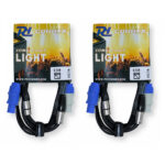 2x PD Connex CX06-0.50 Combi Locking Power and 3-Pin DMX Cable – 0.5m