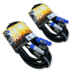 2x PD Connex CX06-5 Combi Locking Power and 3-Pin DMX Cable – 5m