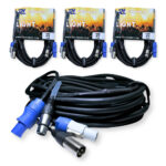 4x PD Connex CX06-10 Combi Locking Power and 3-Pin DMX Cable – 10m