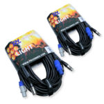 2x PD Connex CX06-15 Combi Locking Power and 3-Pin DMX Cable – 15m