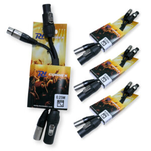 2x PD Connex CX07-0.35 Combi TR Power and 3-Pin DMX Cable – 0.35m