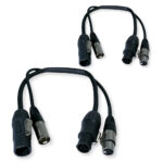 2x PD Connex CX07-0.50 Combi TR Power and 3-Pin DMX Cable – 0.5m