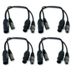 4x PD Connex CX07-0.50 Combi TR Power and 3-Pin DMX Cable – 0.5m