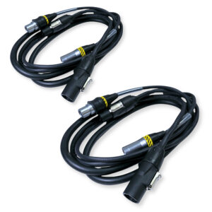 4x PD Connex CX07-2 Combi Locking Power TR and 3-Pin DMX Cable – 2m