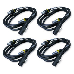 2x PD Connex CX07-2 Combi Locking Power TR and 3-Pin DMX Cable – 2m