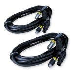 2x PD Connex CX07-5 Combi Locking Power TR and 3-Pin DMX Cable – 5m