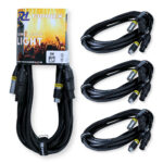 4x PD Connex CX07-5 Combi Locking Power TR and 3-Pin DMX Cable – 5m