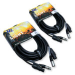 2x PD Connex CX07-10 Combi Locking Power TR and 3-Pin DMX Cable – 10m