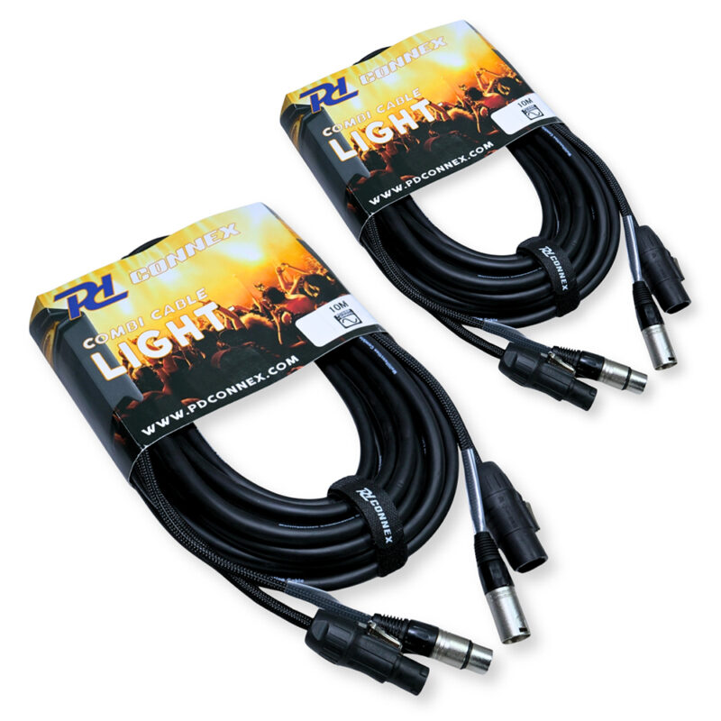2x PD Connex CX07-10 Combi Locking Power TR and 3-Pin DMX Cable – 10m 2x PD Connex CX07-10 Combi Locking Power TR and 3-Pin DMX Cable – 10m