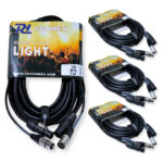 4x PD Connex CX07-10 Combi Locking Power TR and 3-Pin DMX Cable – 10m