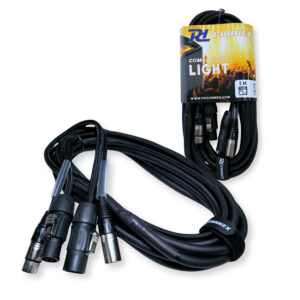 4x PD Connex CX13-5 Combi Locking Power TR and 5-Pin DMX Cable – 5m