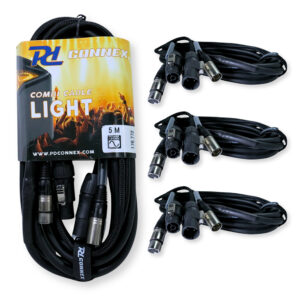 2x PD Connex CX13-10 Combi Locking Power TR and 5-Pin DMX Cable – 10m